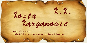 Kosta Karganović vizit kartica